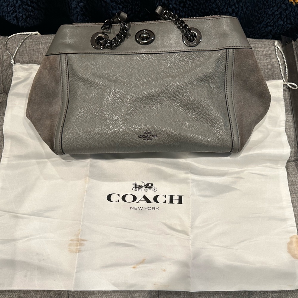 Barely used suede & leather Coach purse - Picture 8 of 12